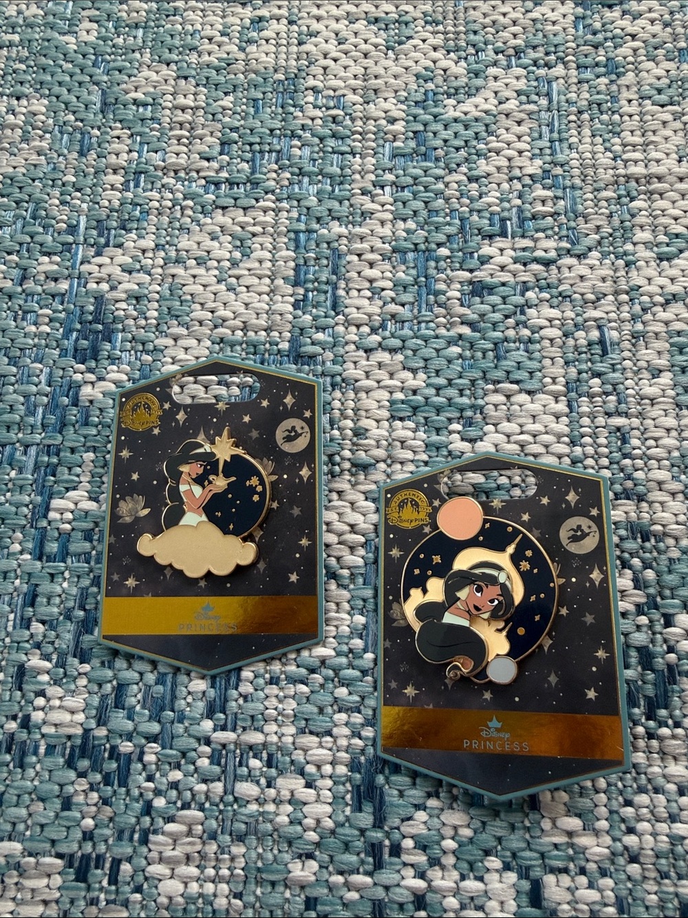 Disney Princess Enamel Brooches — Black, Gold, Blue, Cream